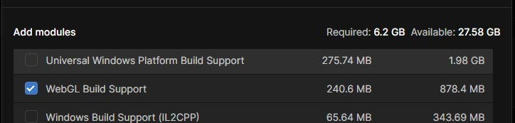 Check to Add module for WebGL in this example
